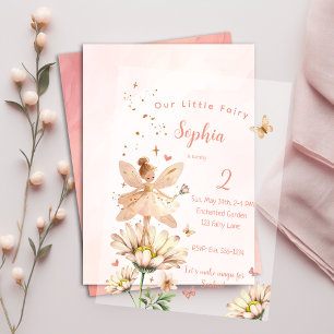 Invitations En Vélin Fairy Garden Girl Photo Anniversaire