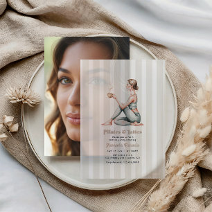Invitations En Vélin Fête d'anniversaire brunch bien-être Pilates et La