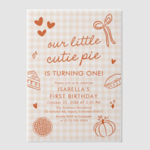 Invitations En Vélin Fête d'anniversaire de notre petit chou à l'automn