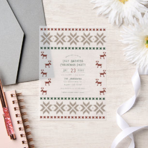 Invitations En Vélin Fête de Noël au chandail laid de cabane cosy