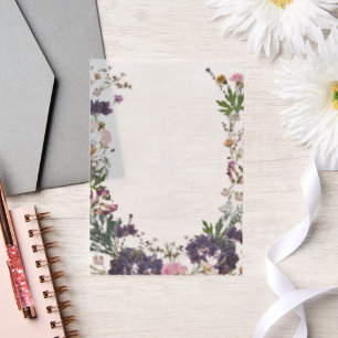 Invitations En Vélin Feuille de couverture végétale fleur sauvage