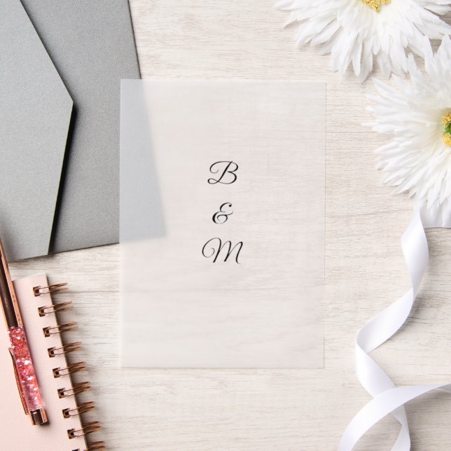 Invitations En Vélin Feuilles de couverture Vellum (Mariage)