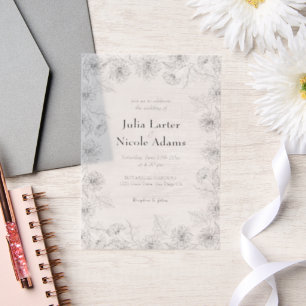 Invitations En Vélin Feuilles de Tournesol Jaune Jardin Mariage Minimal