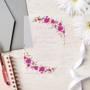 Invitations En Vélin Fleur de vigne à trompette sauvage violette Jardin