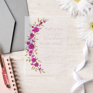 Invitations En Vélin Fleur de vigne à trompette sauvage violette Jardin