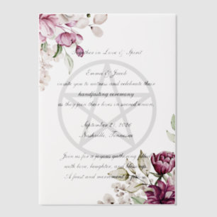 Invitations En Vélin Fleur romantique Pentacle de pivoine florale
