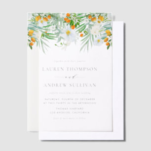 Invitations En Vélin Fleurs d'automne à l'aquarelle Mariage botanique d