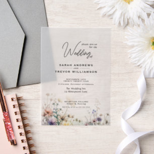 Invitations En Vélin Fleurs sauvages d'aquarelle rustique Boho