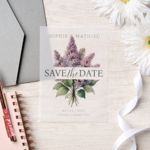 Invitations En Vélin Français Lilac Aquarelle Florale Élégante Printemp