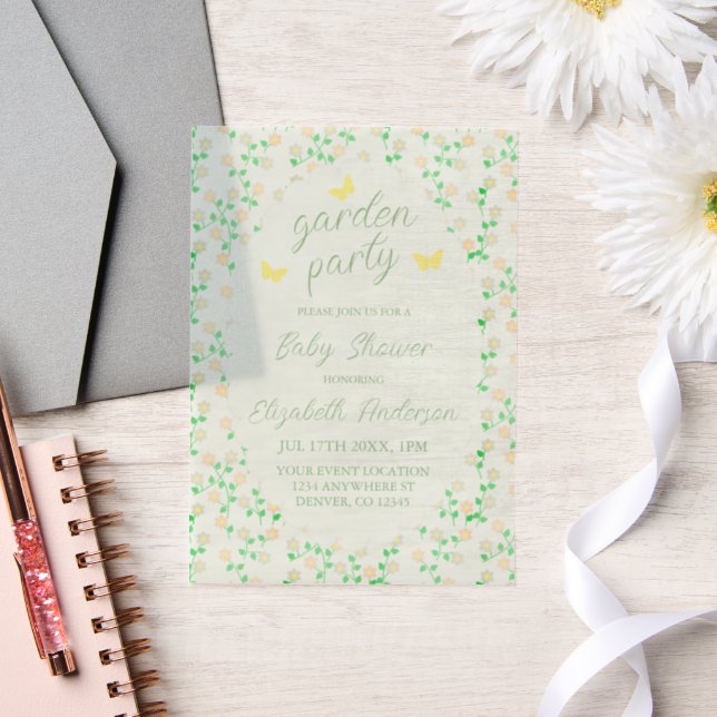 Invitations En Vélin Garden Party Gender Neutral Baby Shower (Mariage)