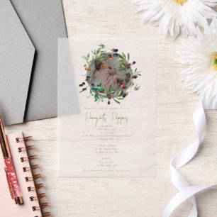 Invitations En Vélin Grec Orthodoxe baptême Baptême Olives Photo