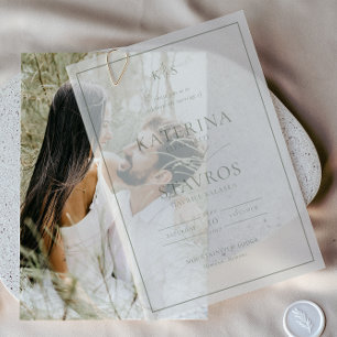 Invitations En Vélin HARMONIE   Mariage vert Sage