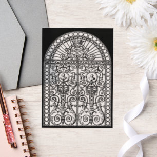 Invitations En Vélin Illustration de porte arch baroque noir pour maria