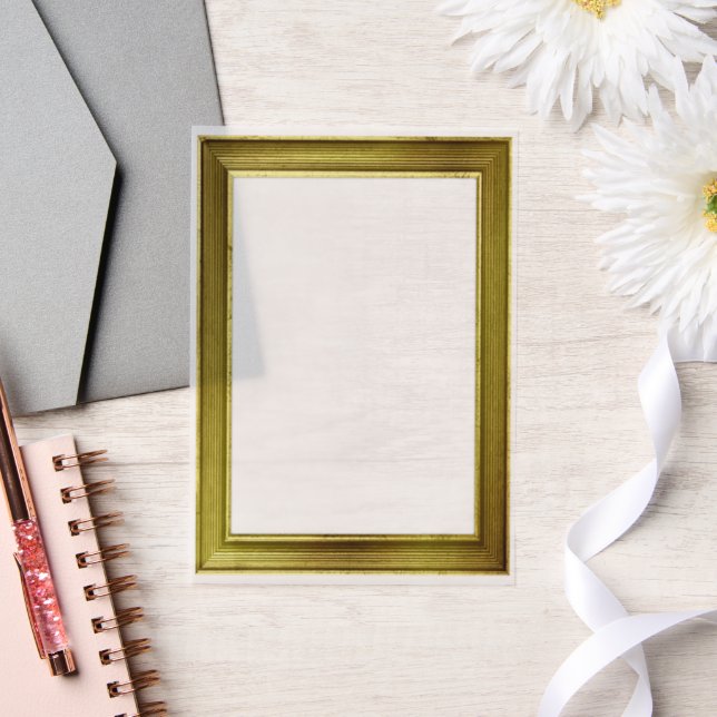 Invitations En Vélin Image d'or Regarder la photo ou la superposition d (Mariage)