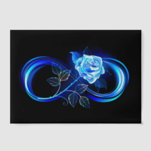 Invitations En Vélin Infini lumineux avec rose bleue