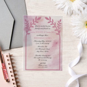 Invitations En Vélin Inséparables Floral Arch Mariage rose