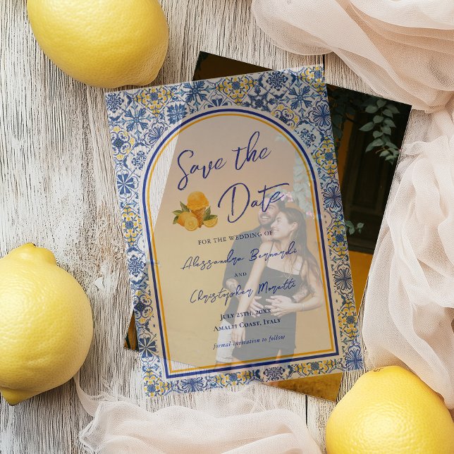 Invitations En Vélin Italian Summer Destination Wedding Save The Date (Créateur téléchargé)