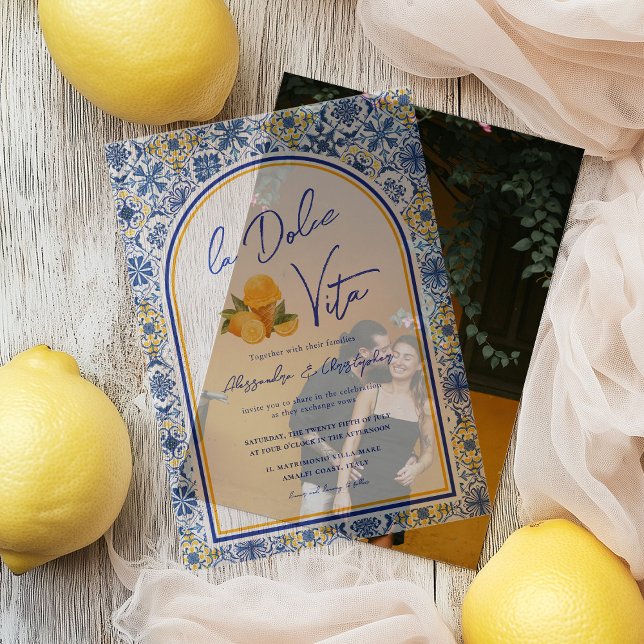 Invitations En Vélin Italian Tiles La Dolce Vita Wedding (Créateur téléchargé)
