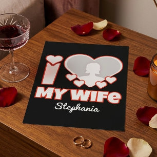 Invitations En Vélin J'aime ma femme personnalisé – Ajouter nom et phot