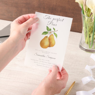 Invitations En Vélin Journée de mariage fleurie au poirier parfait aqua