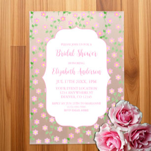 Invitations En Vélin L'amour est en fleurs Fête de mariage rose floral