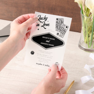 Invitations En Vélin Las Vegas Destination Casino Lucky in Love Mariage