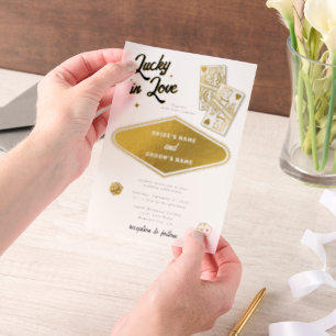 Invitations En Vélin Las Vegas Destination Casino Mariage Lucky in Love
