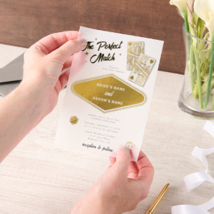 Invitations En Vélin Las Vegas Destination Parfait Match Mariage Gold