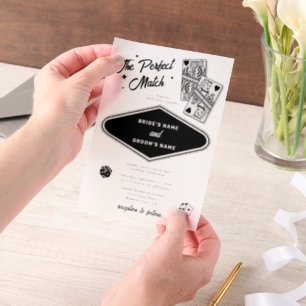 Invitations En Vélin Las Vegas Destination Parfait Match Mariage Noir