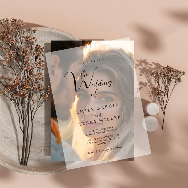 Invitations En Vélin L'Heure d'or Grace Mariage moderne (Créateur téléchargé)