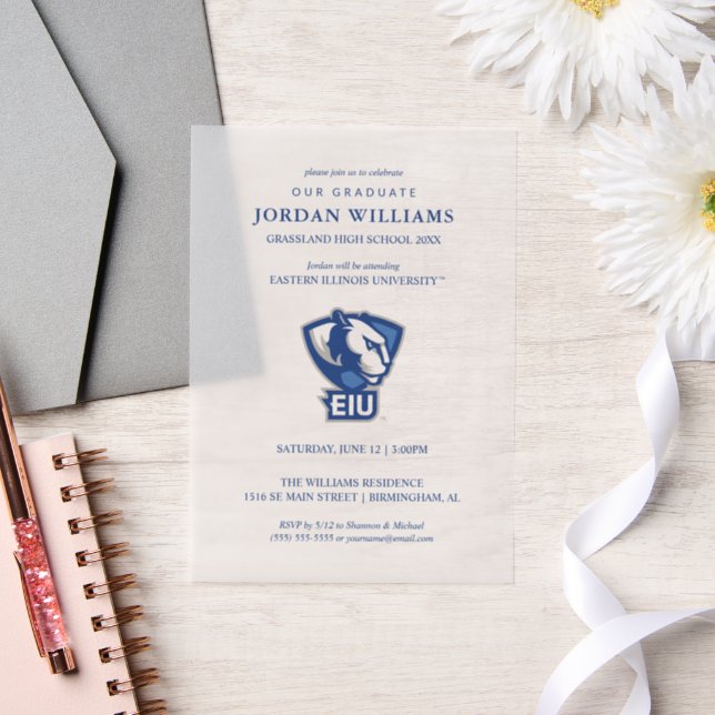 Invitations En Vélin Logo Eastern Illinois University Panthers (Mariage)