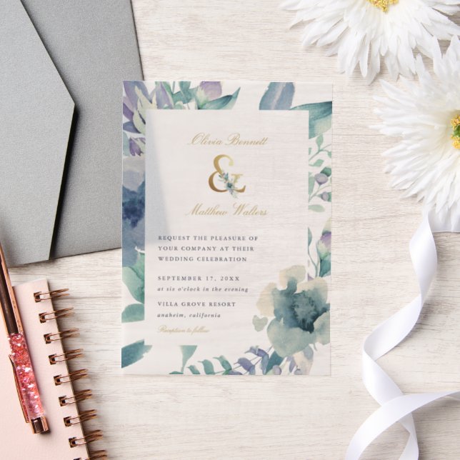 Invitations En Vélin Luxe Floral Mariage (Mariage)