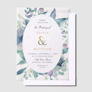 Invitations En Vélin Luxe Floral Mariage