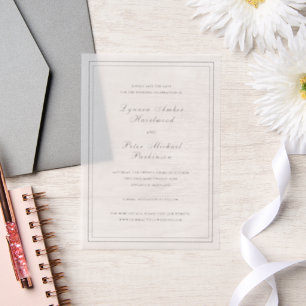 Invitations En Vélin Lynnea Simple mariage élégant Enregistrer la date