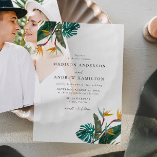 Invitations En Vélin Mariage à l'aquarelle Oiseau de Paradis