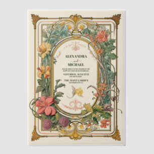 Invitations En Vélin Mariage Art Nouveau Floral Vintage