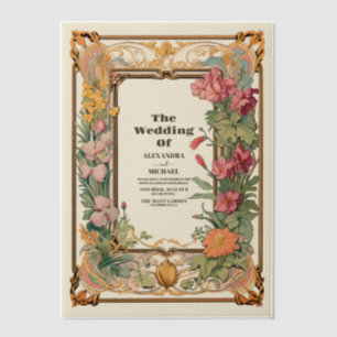 Invitations En Vélin Mariage Art Nouveau Floral Vintage