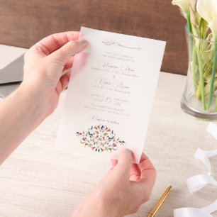 Invitations En Vélin Mariage Artistique Botanique Floral Paisley de Lux