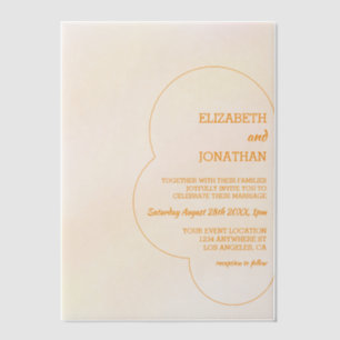 Invitations En Vélin Mariage au coucher de soleil orange