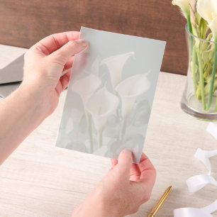 Invitations En Vélin Mariage aux Lys Callas Blancs