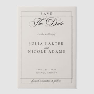 Invitations En Vélin Mariage Calligraphié Classique Noir Économisez La