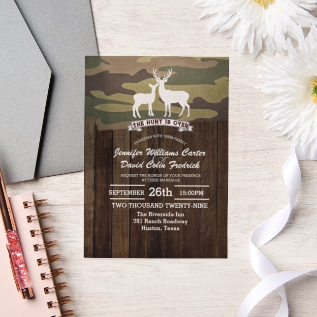 Invitations En Vélin Mariage Camouflage Rustique Western La Chasse est  (Mariage)