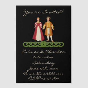 Invitations En Vélin Mariage celtique médiéval Enregistrer la date Invi