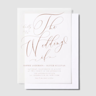 Invitations En Vélin Mariage de calligraphie Whimsical de Terracotta