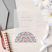 Mariage de mandala floral fantaisiste bleu magenta