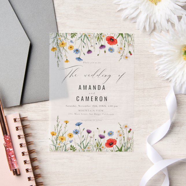 Invitations En Vélin Mariage de prairie sauvage de printemps (Mariage)