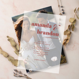 Invitations En Vélin Mariage de script minimaliste moderne en gras