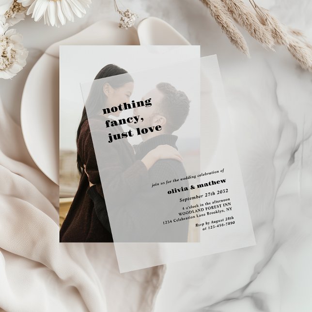 Invitations En Vélin Mariage de superposition de photo Décontracté (Créateur téléchargé)