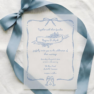 Invitations En Vélin Mariage Doodle Amusant et Original