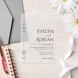 Invitations En Vélin Mariage Élégant Botanique Moderne Minimaliste